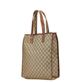 グッチ GGスプリーム トートバッグ 211135 ベージュ ブラウン PVC レザー レディース GUCCI 【中古】